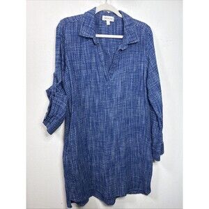 (C1) Cloth & Stone Lightweight 100% Cotton Midi Dress with Side Pockets, Sz L